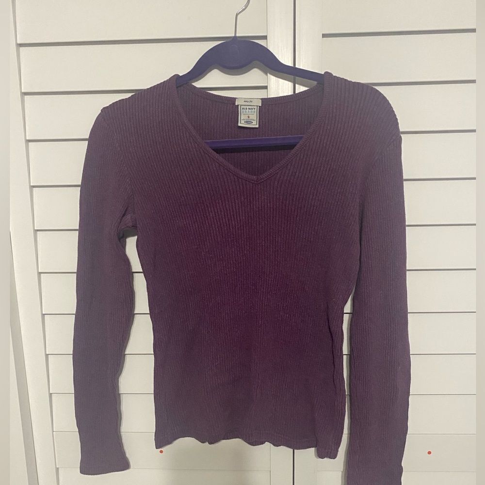 Old Navy Purple Ribbed Knit Top